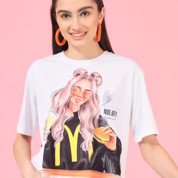 BAESD Print Extended Sleeves Boxy Top-image-85