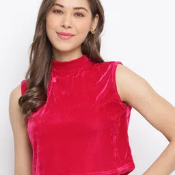 Mayra Red Velvet Crop Top-picture-28