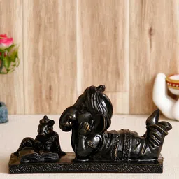 eCraftIndia Black Lord Ganesha Sitting With Mushak Showpiece-image-13