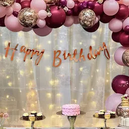 Special You 74 Pcs Burgundy & Pink Birthday Decor-48