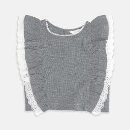 AKKRITI BY PANTALOONS Girls Checked Ruffles Cotton Top-image-88