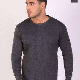 T.T. Pack Of 2 Anthra Slim Fit Round Neck Solid Desire Thermal Top-picture-38