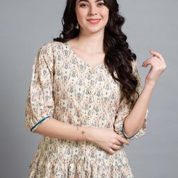 MOJILAA Floral Print V-Neck Schiffli Top-image-23