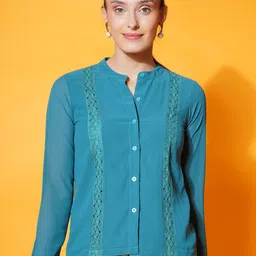 BAESD Mandarin Collar Chiffon Top-picture-47