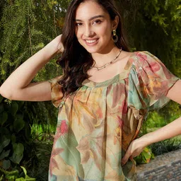 SASSAFRAS Tropical Print Top-image-56
