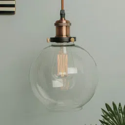 Homesake Brown Solid Handcrafted Glass Ceiling Pendent Lamp-42