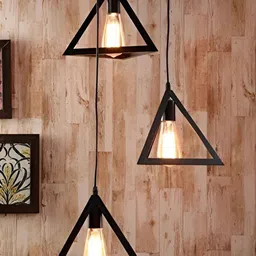 Areezo Black Textured Abstract Shaped Ceiling Lamp-picture-3