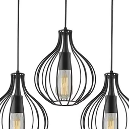 Areezo Black Textured Abstract Shaped Ceiling Lamp-picture-11