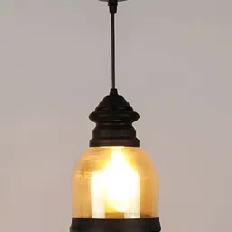 Areezo Black Glass Bell Shaped Ceiling Lamp-picture-18