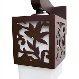 Areezo Brown & White Textured Rectangle Ceiling Lamp-45