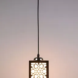 Areezo Brown Square Textured Metal Ceiling Lamp-picture-51