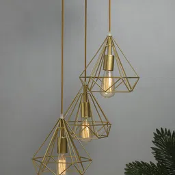 Homesake Gold-Toned Solid Handcrafted Diamond Cluster Lights-31