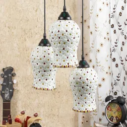 MFD HOME FURNISHING White Textured Cluster Light-53