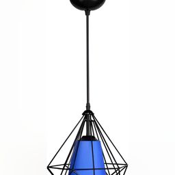 Areezo Black & Blue Textured Iron Abstract Shaped Ceiling Lamp-27