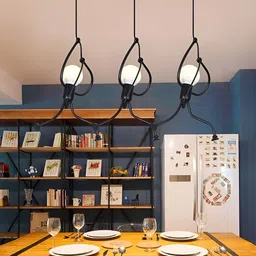 Cruv Black 3 Pieces Bell Metal Ceiling Lamps-23