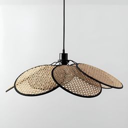 akway Beige & Black Textured Wooden Cylindrical  Shaped Ceiling Lamp-image-38
