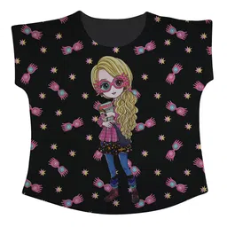 Harry Potter by Wear Your Mind Girls Black Graphic Print Top-image-67