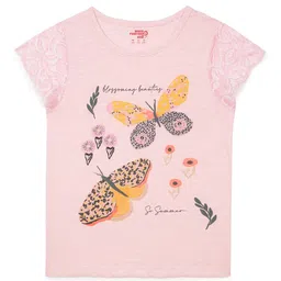 UNDER FOURTEEN ONLY Pink Print Pure Cotton Top-picture-56