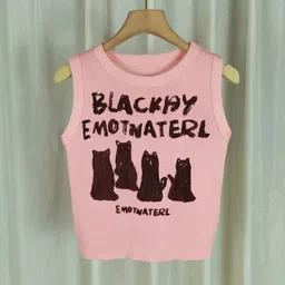 StyleCast Teen Girls Pink Typography Printed Sleeveless Top-13