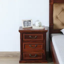mudramark from pepperfry Durbar Sheesham Wood Bedside Table In Honey Oak Finish-picture-37