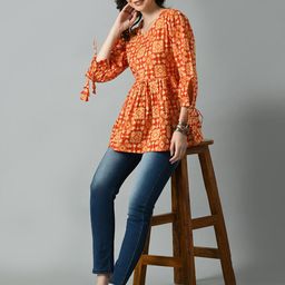VIDHANI Ethnic Printed A-Line Top-picture-21