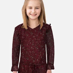 Gini and Jony Red Floral Print Top-image-31