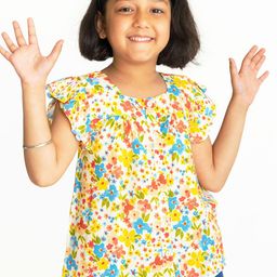 Campana Floral Printed Flutter Sleeve Top-picture-37