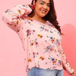 CURVY STREET Floral Printed Cuffed Sleeves Top-picture-31