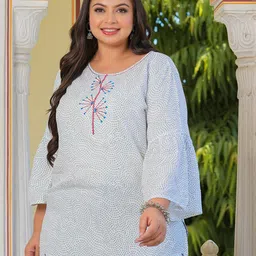 YASH GALLERY Abstract Printed Bell Sleeves Kurti-picture-28