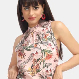 angloindu Floral Printed Halter Neck Regular Top-image-101