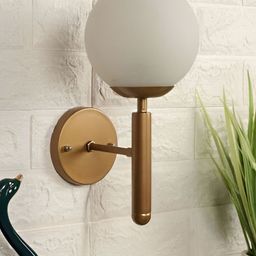 Areezo Gold-Toned Metal Spherical Wall Lamp Without Bulb-image-93