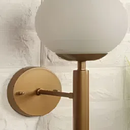 Areezo Gold-Toned & White 2 Pcs Spherical Metal Wall Lamp With Bulbs-image-23