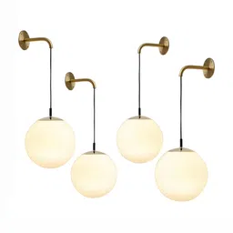 Areezo Gold Toned 4 Pieces Spherical Metal Wall Lamp-image-80