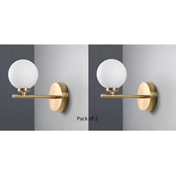 Areezo Gold-Toned & White 2 Pieces Abstract Shaped Metal Wall Lamps-7