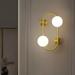 Areezo Gold-Toned & White Abstract Shaped Metal Wall Lamp-image-33