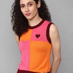 Allen Solly Woman Sleeveless Colourblocked Top-23
