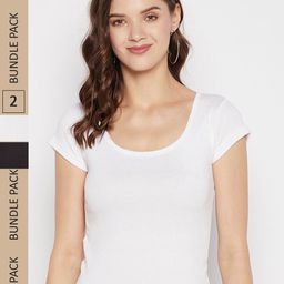 Clora Creation Pack Of 2 Scoop Neck T-shirt-image-95