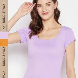 Clora Creation Pack Of 2 Scoop Neck T-shirt-image-88