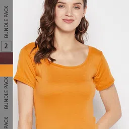 Clora Creation Pack Of 2 Scoop Neck T-shirt-image-94