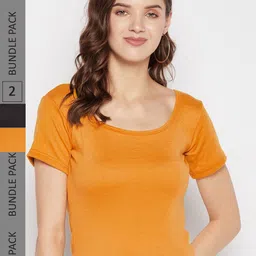 Clora Creation Pack Of 2 Scoop Neck T-shirt-image-93