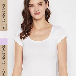 Clora Creation Pack Of 2 Scoop Neck T-shirt-image-7