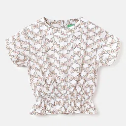 United Colors of Benetton Girls Round Neck Floral Print Blouson Top-image-18