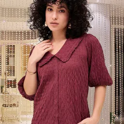 DressBerryWomen Textured Shirt StyleTop-picture-49
