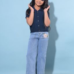 Crimsoune Club Girls Mandarin Collar Blouson Top-image-29