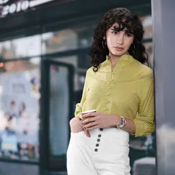 Madame Mandarin Collar Blouson Top-image-18