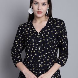 Cantabil Floral Printed V-Neck Top-picture-31