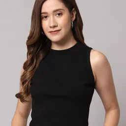 Funday Fashion High Neck Sleeveless Fitted Top-84