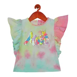 Tiny Girl Green Tie and Dye Print Top-image-32