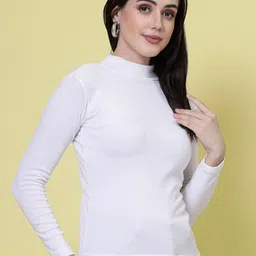 Clora Creation Self Design High Neck Fitted Top-image-10