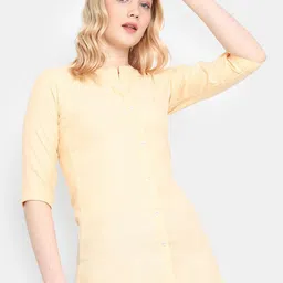 V-Mart Self Design Mandarin Collar Cotton Top-42